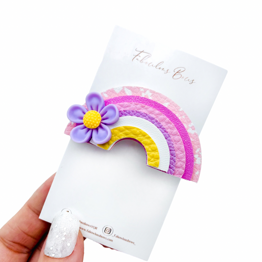 Rainbow Clip // Pastel Flowers