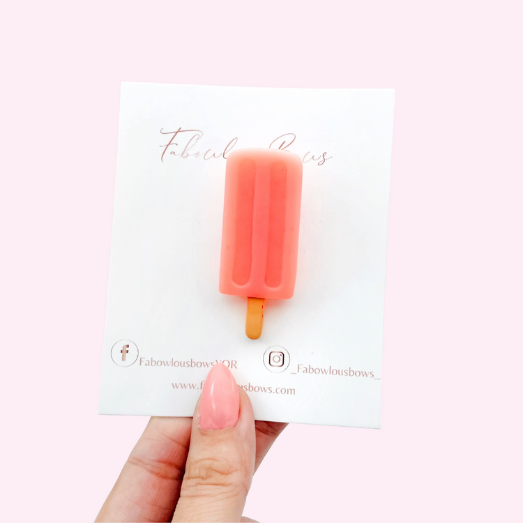 Strawberry Popsicle // Large Bar Clip