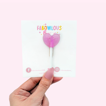 Heart Lollipop Hairclip - Lavender