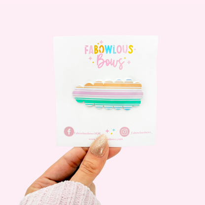 Pastel Stripes • Snap Clip • 3 for $10