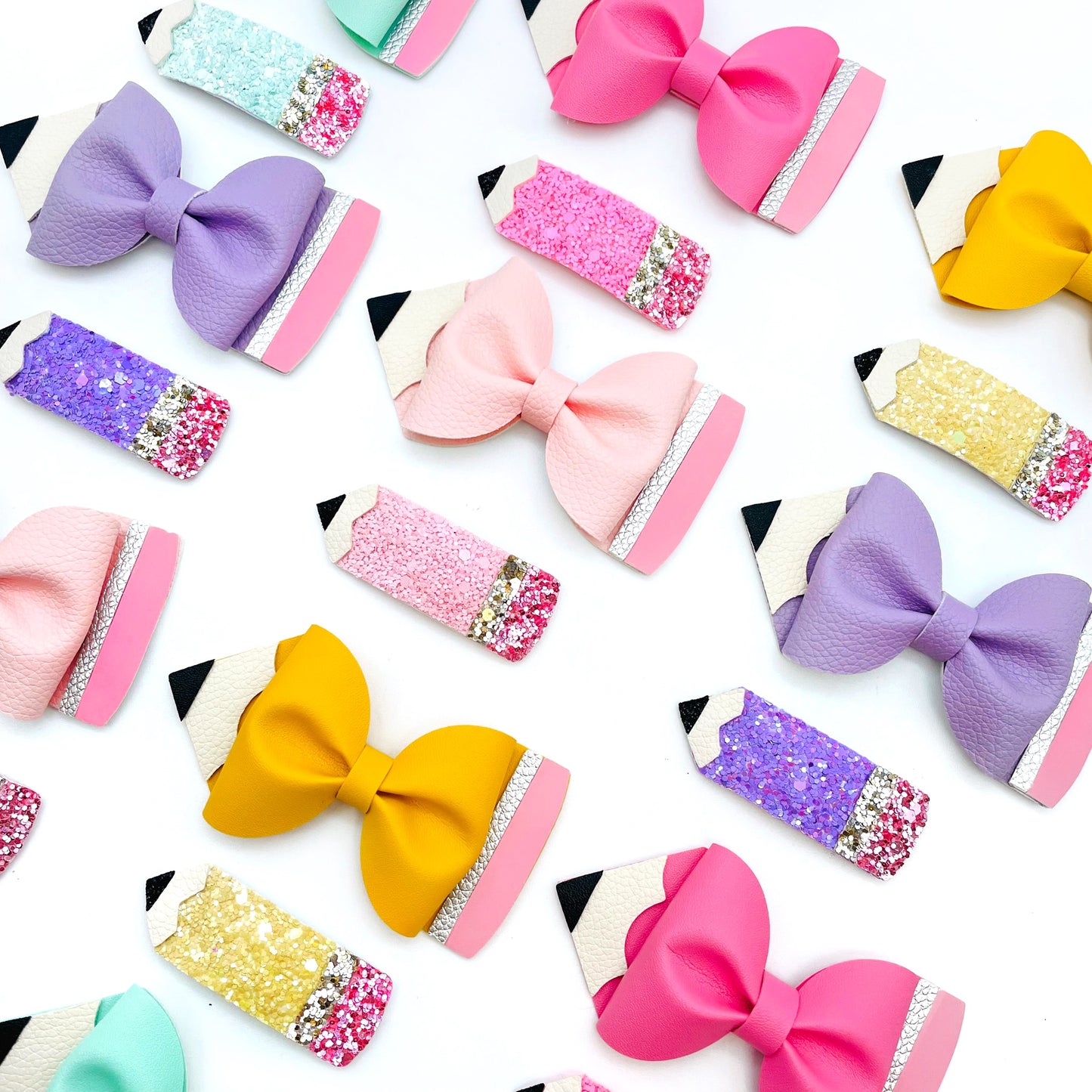 Pencil Glitter Clips // Blue