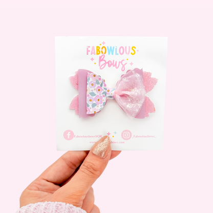 Dusty Mauve Bloom • Elegant Tulle Bow