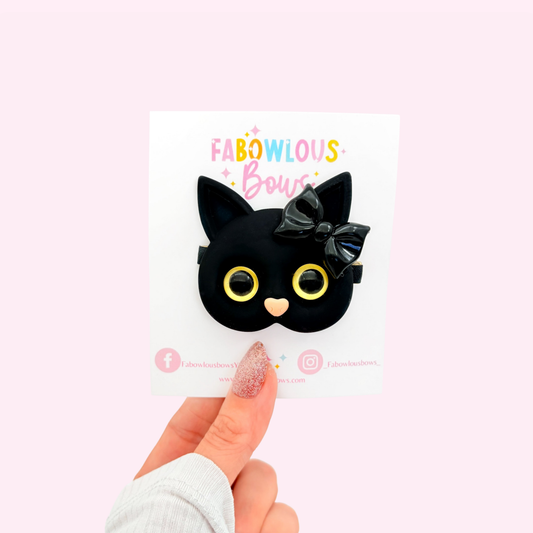 Black Cat • Yellow Eyes • Large Acrylic Clip