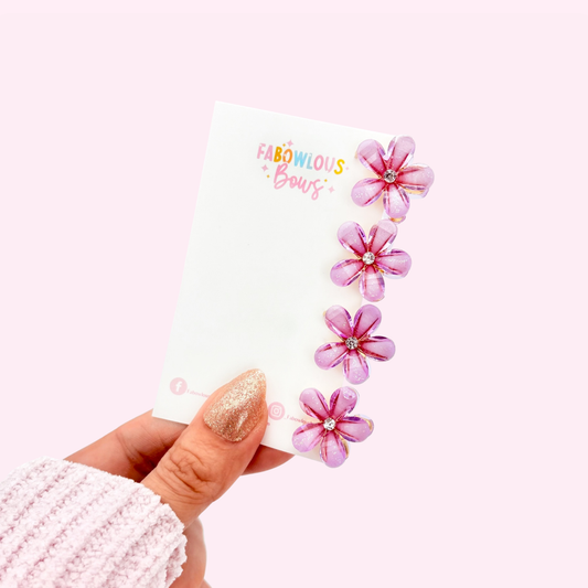 Purple Colour Flower • Mini Claw Clip