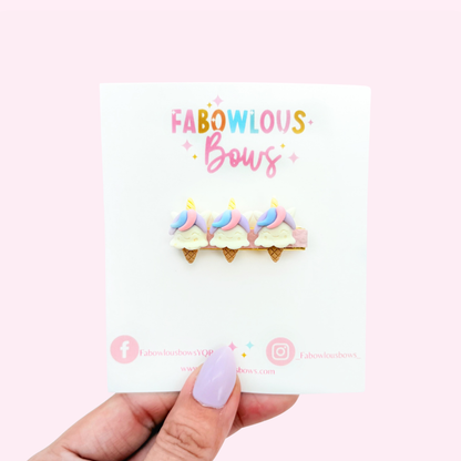 Unicorn Ice Cream // Trio Bar Clip
