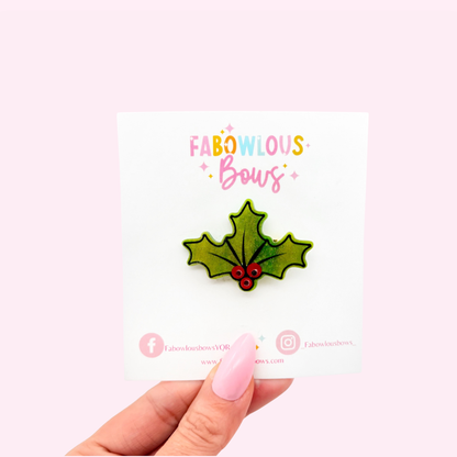 Holly Berries // Acrylic Clip (3 for 10)