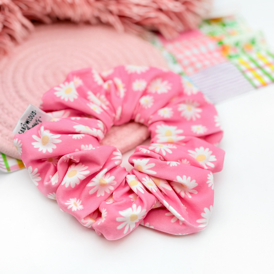 Pink Daisies  • Scrunchie • 3 for $25