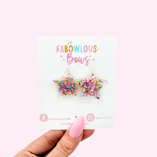 NYE Stars // Confetti Clip Rainbow