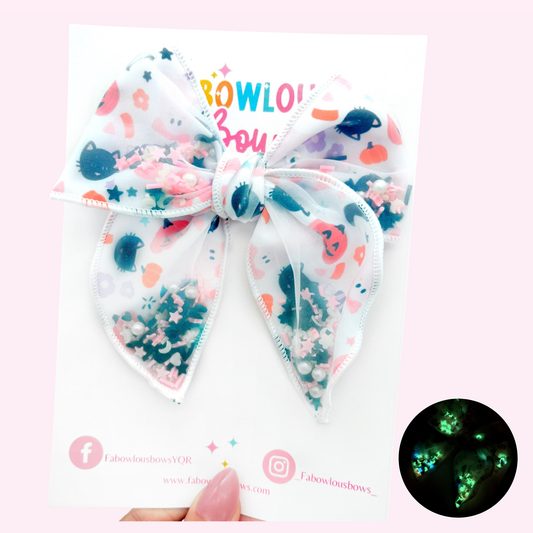 Spooky Cutie Mix Glow In The Dark // Confetti Fabric Fable Bow