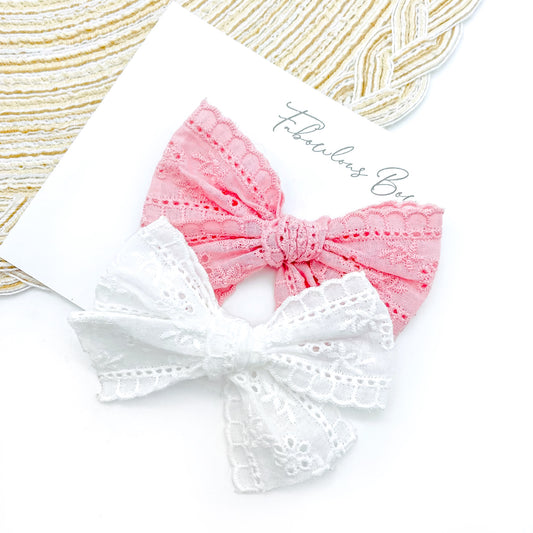 Pink Lace // Fabric Bow