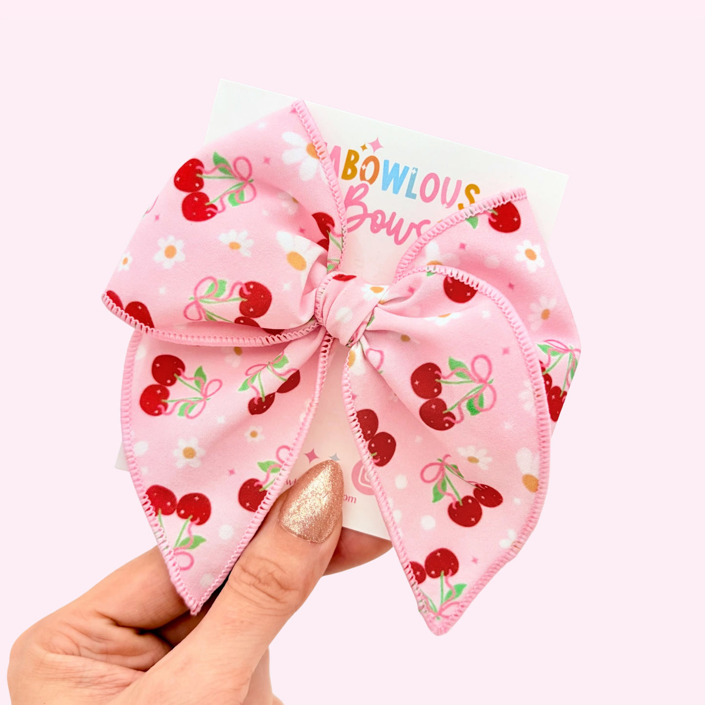 Berry Cherry • Fabric Fable Bow