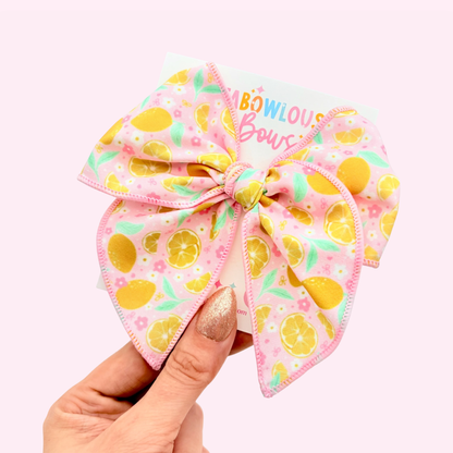 Lemon Citrus Cutie • Fabric Fable Bow