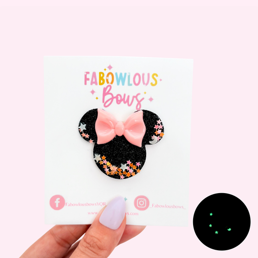 Black Confetti Glow In The Dark // Mouse Silhouette Clip