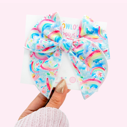 Watercolour Rainbow • Fabric Fable Bow