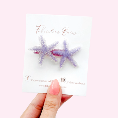 Purple Crystal Starfish // Bar Clip