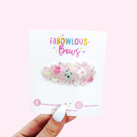 Glitter Spring Flowers // Snap Clip - 3 for $10