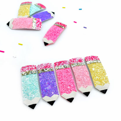 Pencil Glitter Clips // Blue