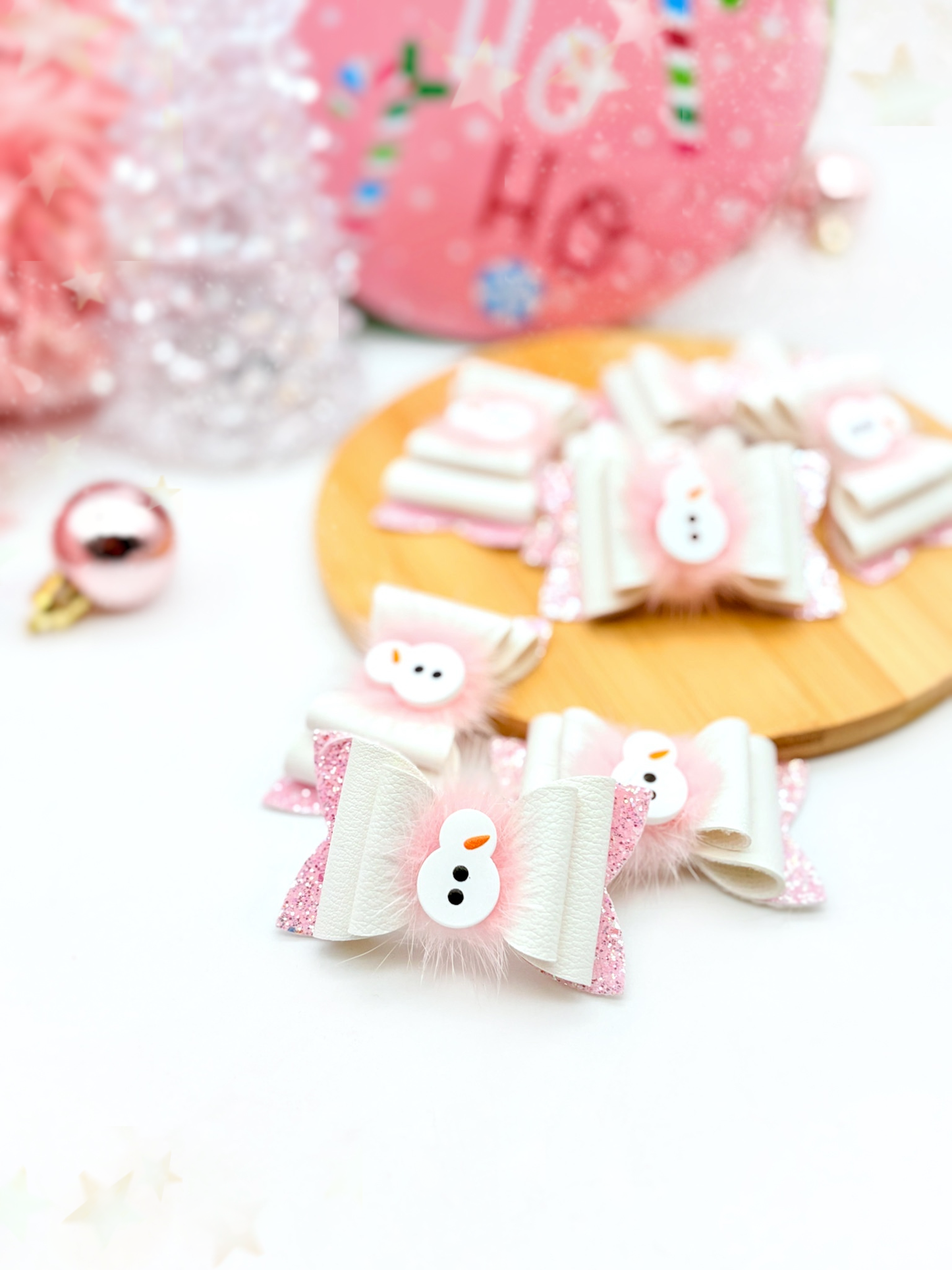 Pink Fluff Snowman // Bella Pigtails