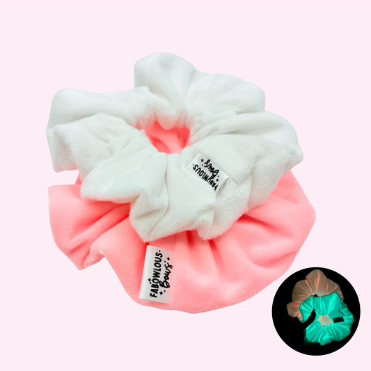 Plush Pink or White Glow In The Dark // Scrunchie 3 for $25