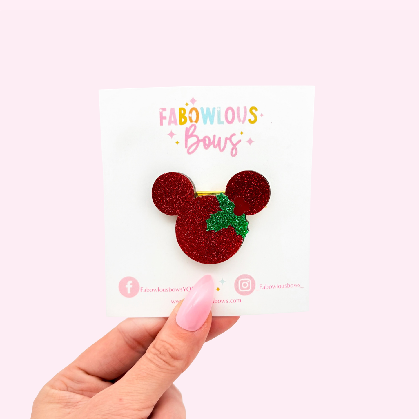 Holly Merry Mouse // Deluxe Acrylic Clip