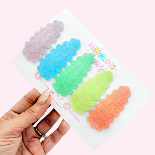 Pastel Glitters • Snap Clip • 3 for $10