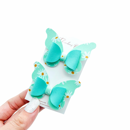 Daisy Butterfly Pigtails // Teal