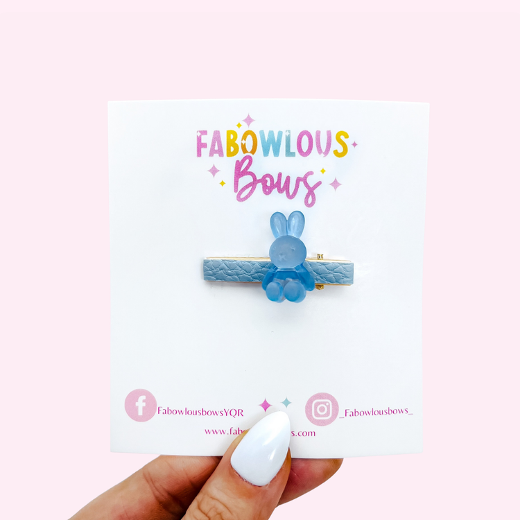 Blue Frosted Bunny // Bar Clip