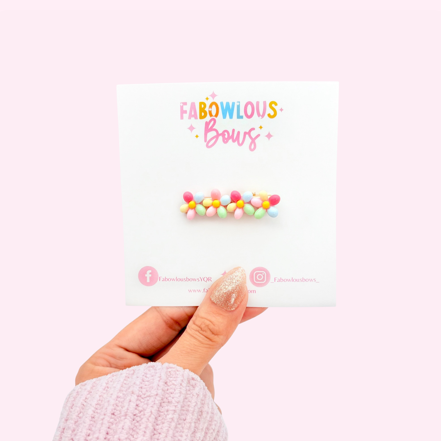 Pastel Rainbow Daisy • Bar Clip