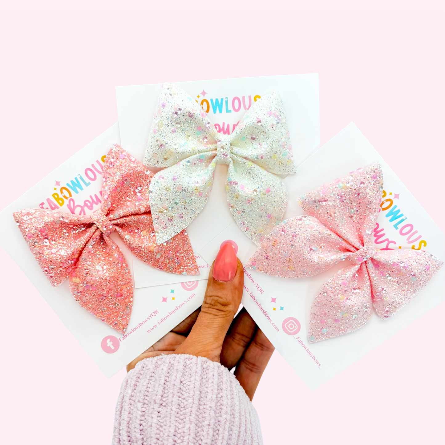 Diamond Light Pink Glitter • Sailor Bow