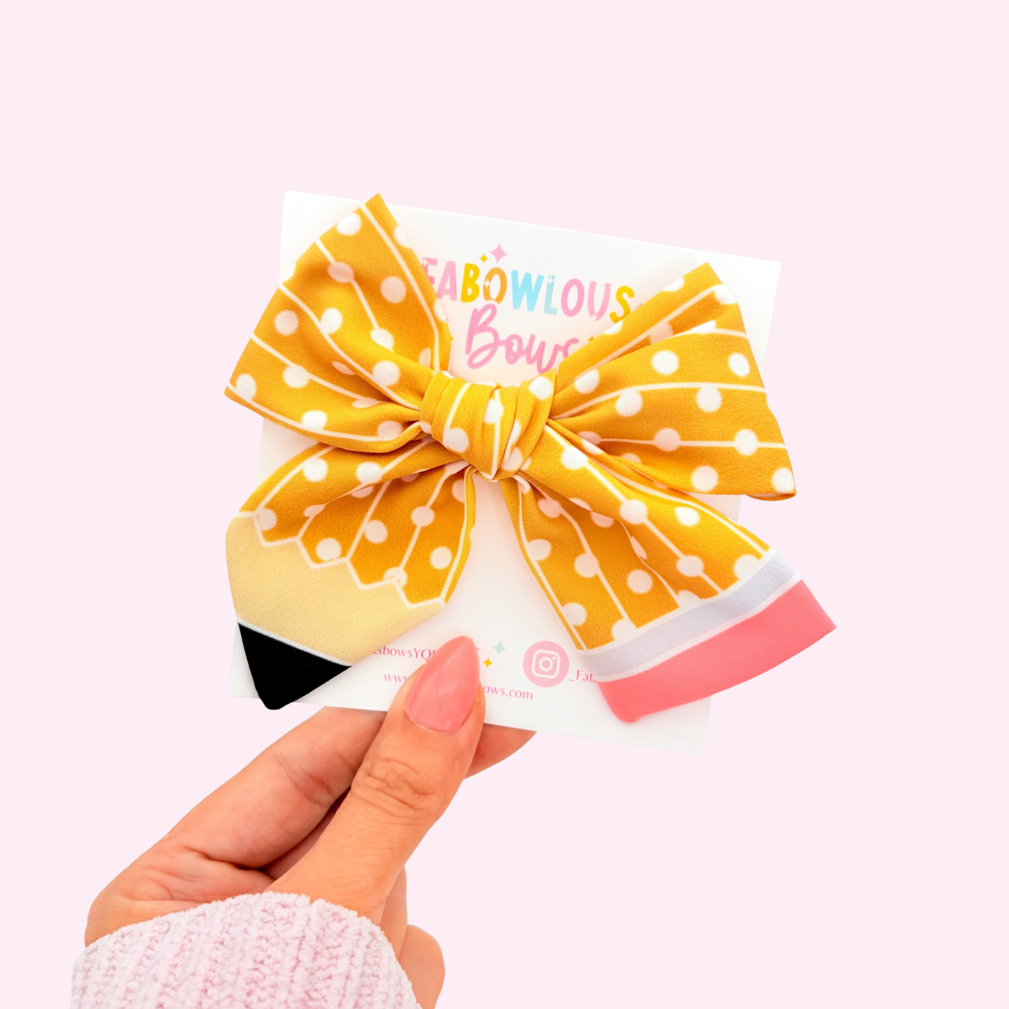 Polka Dot Pencil • Fabric Fable Bow