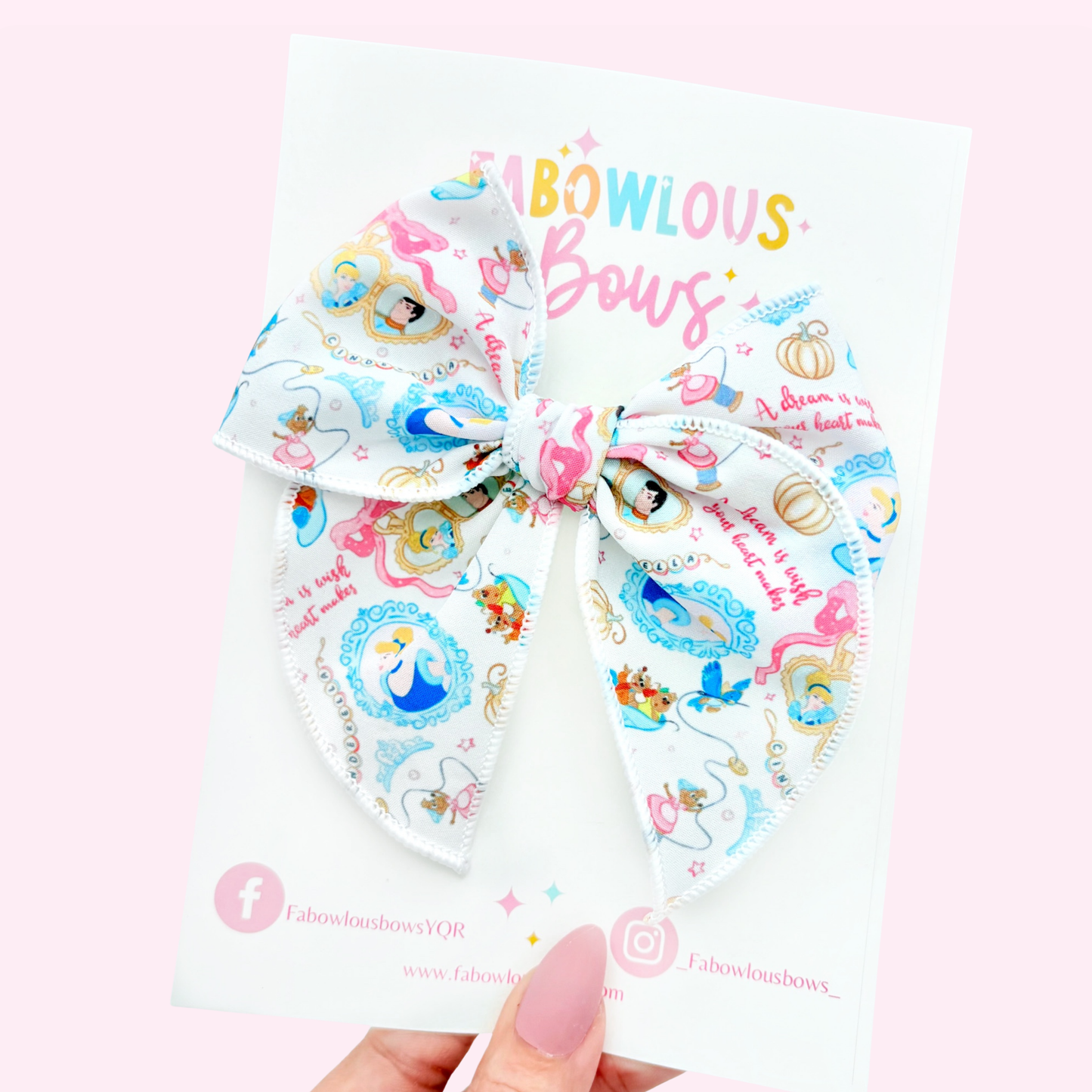 Cindy Heart Locket - Fabric Fable Bow