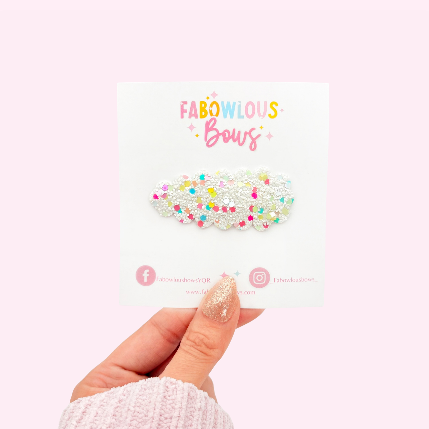 Rainbow Sprinkle Glitter • Snap Clip • 3 for $10