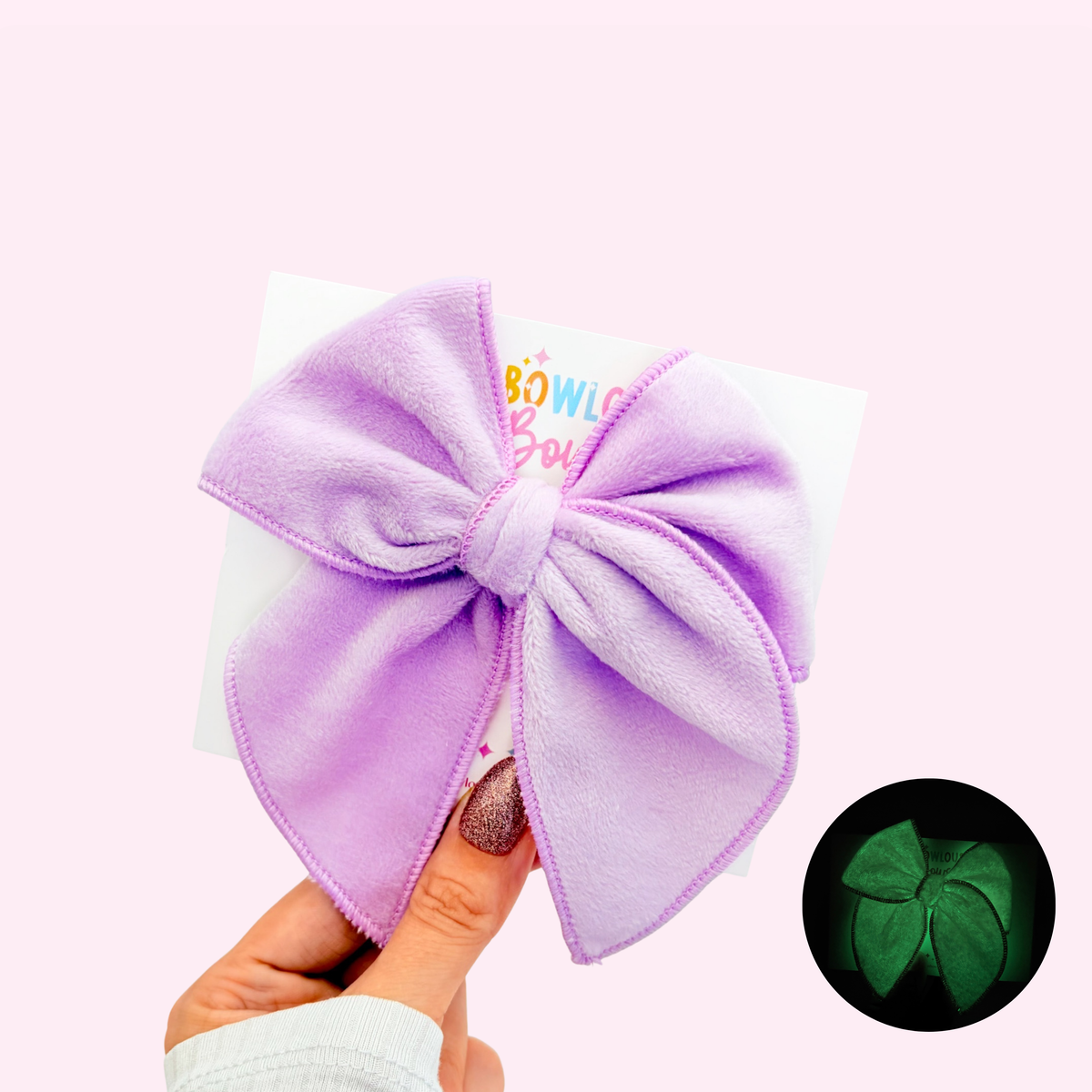 Plush Purple • Glow In The Dark • Fabric Fable Bow