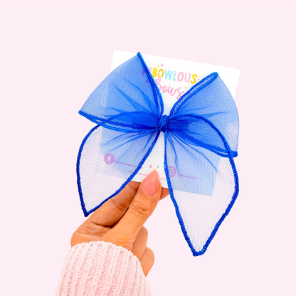 Blue Tulle • Fabric Fable Bow