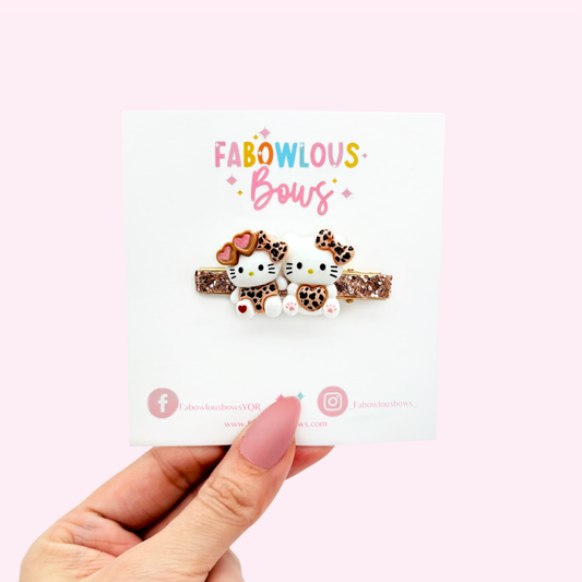 Leopard Kitty Love - Bar Clip