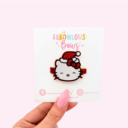 Santa Kitty // Acrylic Clip (3 for 10)