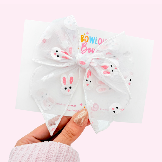 Bunny Tulle • Fabric Fable Bow