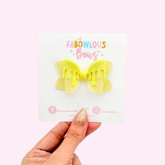 Ice Cream Drip Bow • Yellow