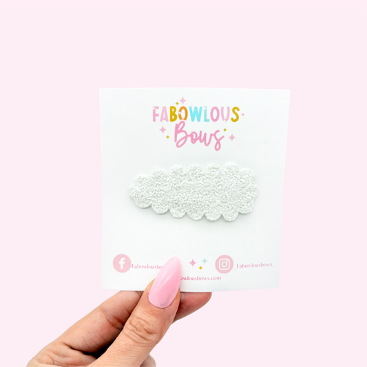 Glitter White // Snap Clip - 3 for $10