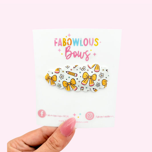 Pencils & Bows // Snap Clip - 3 for $10