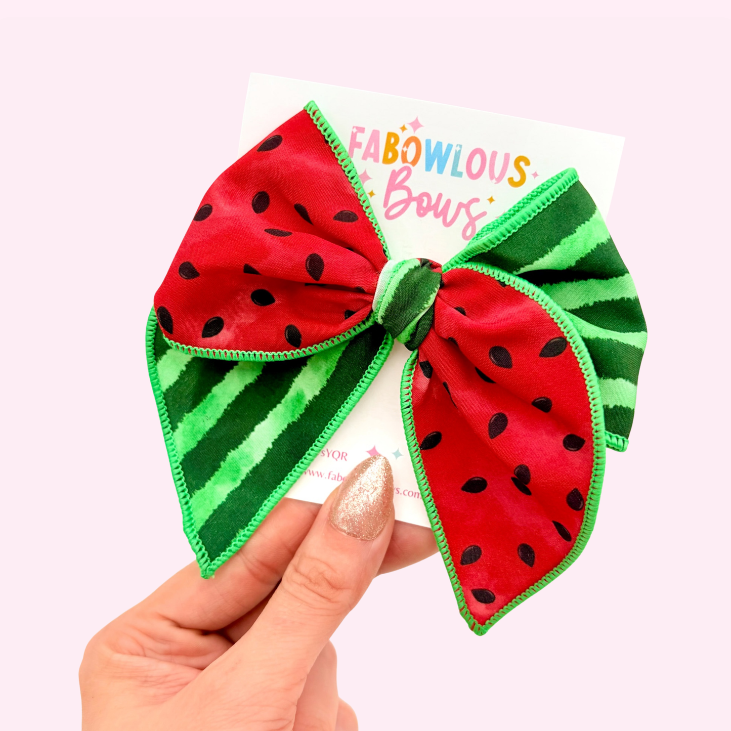 Watermelon Sugar • Fabric Fable Bow