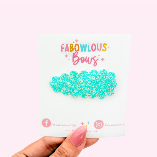 Blue Glitter // Snap Clip - 3 for $10