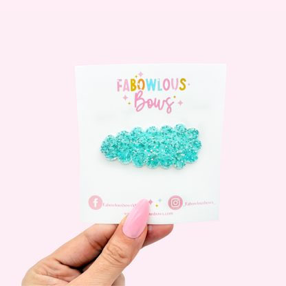 Glitter Blue Pastel // Snap Clip - 3 for $10