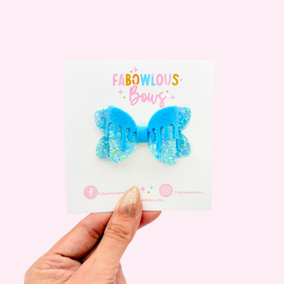 Ice Cream Drip Bow • Blue