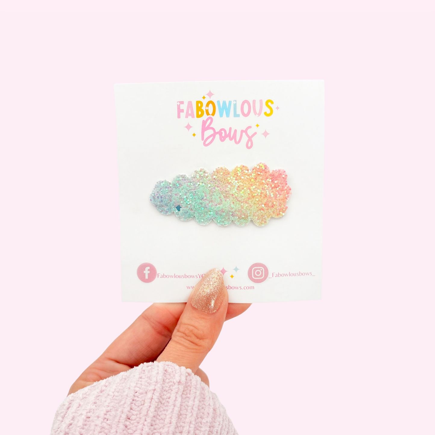 Rainbow Glitter • Snap Clip • 3 for $10