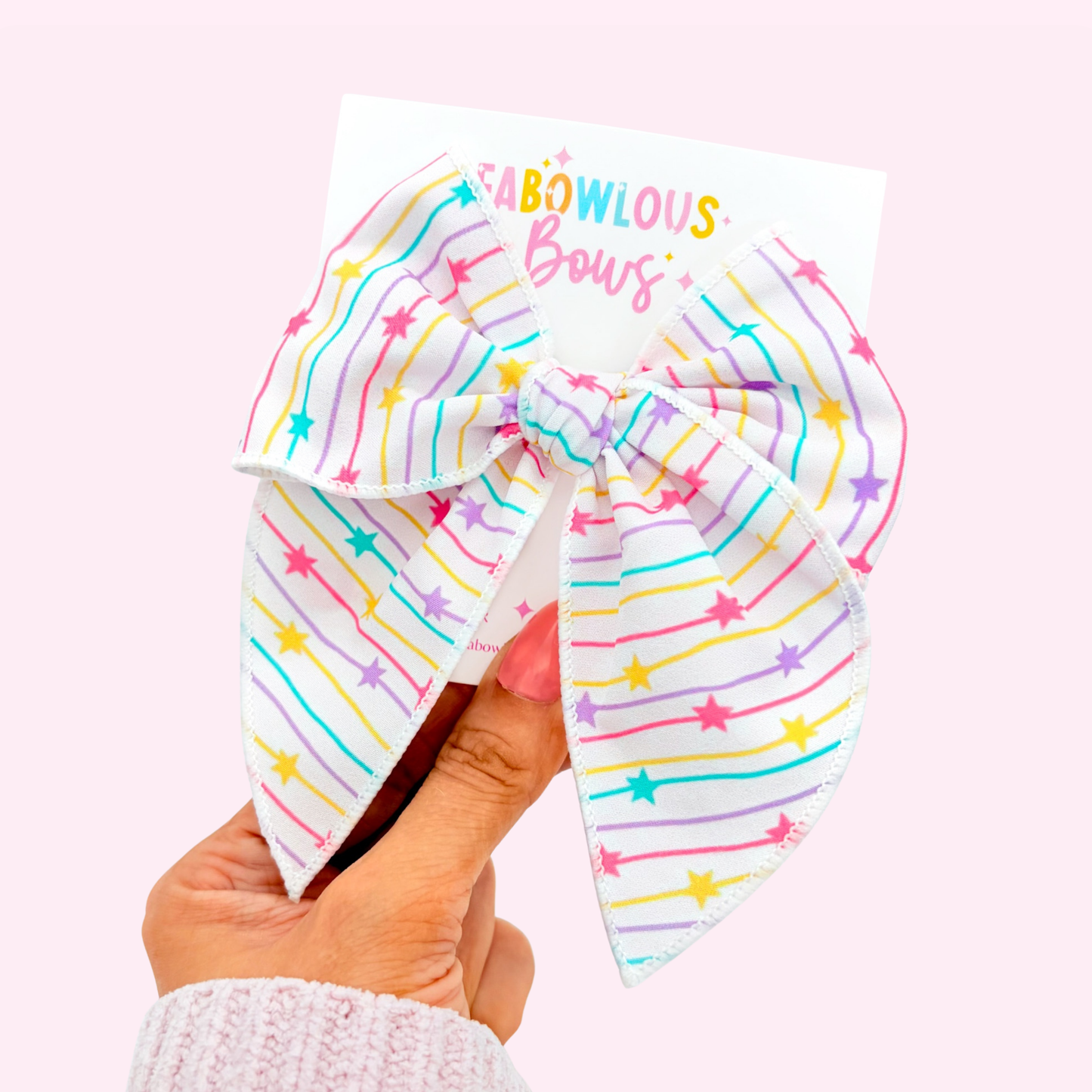 Rainbow Stars • Fabric Fable Bow