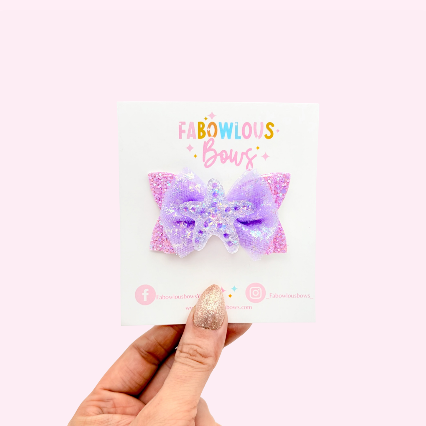 Seashell Sweetness • Elegant Tulle Bow Purple