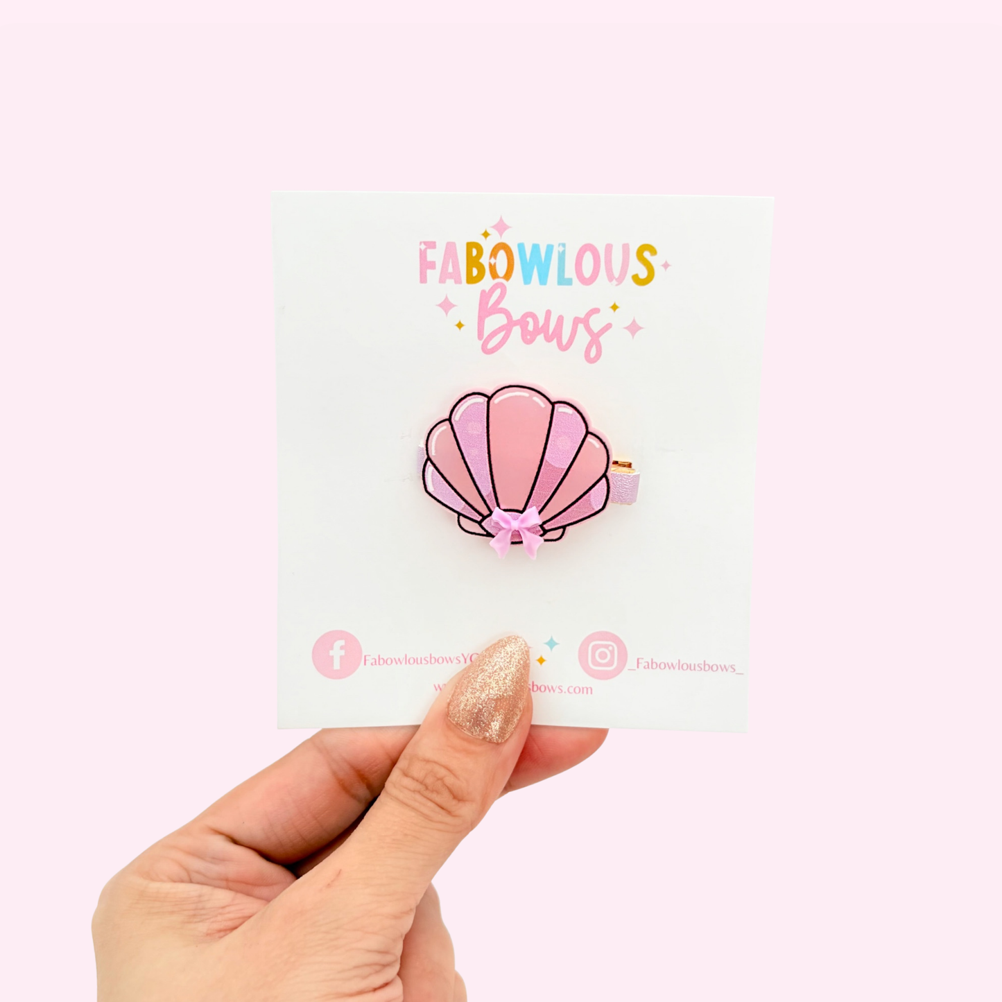 Seashell Sweetie • Acrylic Clip • (3 for 10)