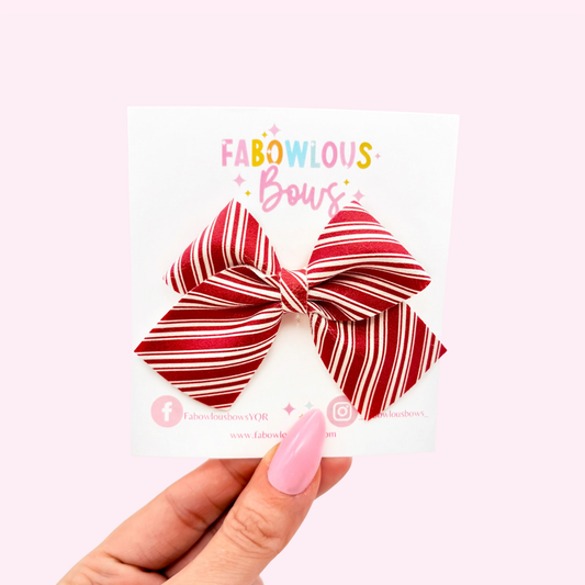Candy Cane Stripe // Pinwheel Bow