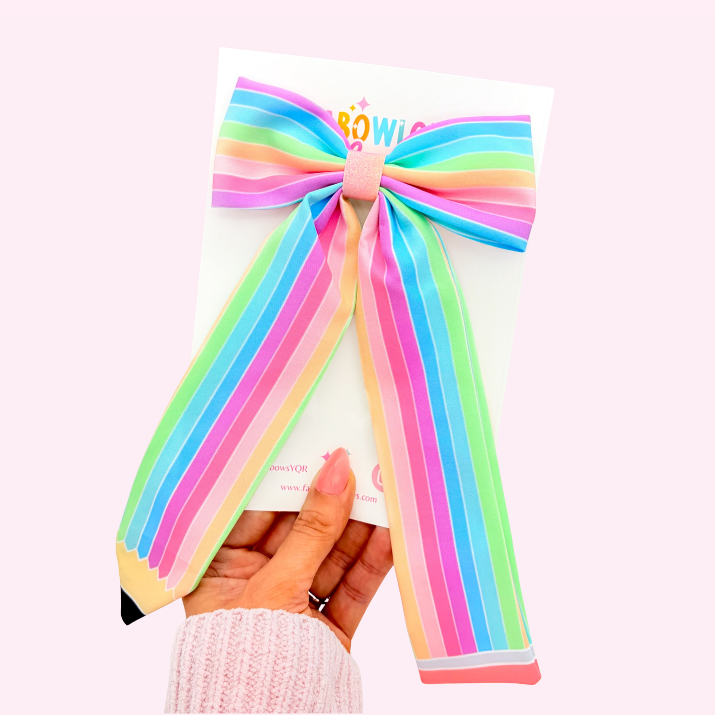 Rainbow Pencil • Long Tail Bow